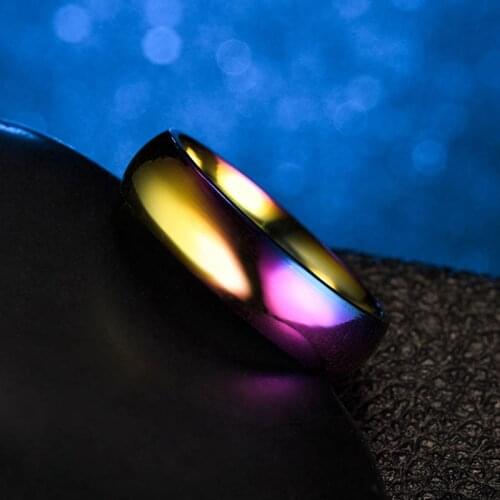 1PC Magnetic Therapy Lose Weight Rainbow Ring Titanium Steel RingSlim Ring Men Women Health Care Jewelry 16-23mm