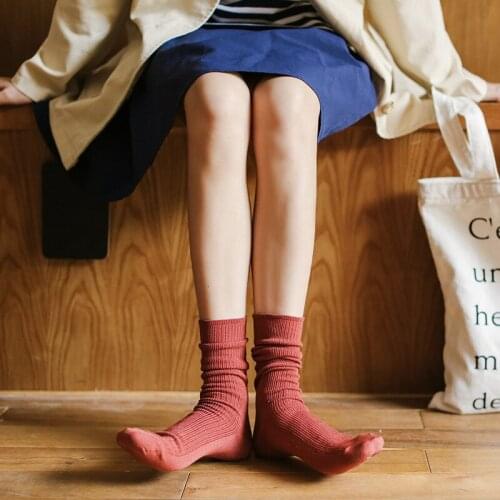 1pair/lot Caramella Soild Colors Cotton Socks for Women Soft Pile Socks Black White Sox Girls Fashion Meias Casual Sock