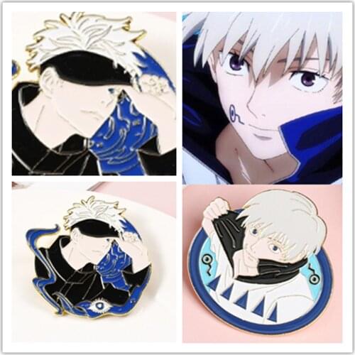 New 20Pcs Jujutsu Kaisen Inumaki Toge Gojo Satoru Alloy Brooch Badge Lapel Action Figure Toy