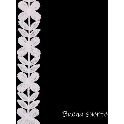 High Quality 2018 New 2Y/lot White Daisy Flower Embroidery Lace Ribbon Fabric for Sew DIY Handmade Materials Accessories