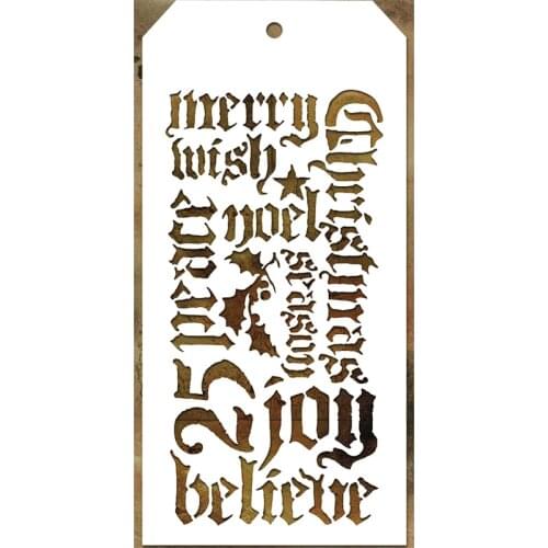 2021 New Label Tag Plastic Stencil For DIY Craft Making Word Pattern Background Scrapbooking Greeting Card No Metal Cutting Dies