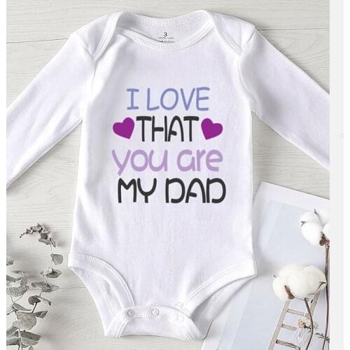 Baby Girl Fall Clothes Baby Clothes Girl Cotton Love You Dad Printed Newborn Girl Winter Clothing Kids Summer Jumpsuits