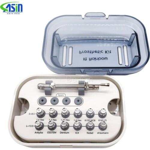 Asin Dental Lab Screwdriver Tools Dental Implant Torque Wrench Ratchet 10-70NCM with Drivers & Wrench Kit