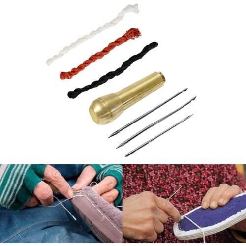 Canvas Leather Tent Sewing Awl Hand Stitcher Leather Craft Awl Needle Kit