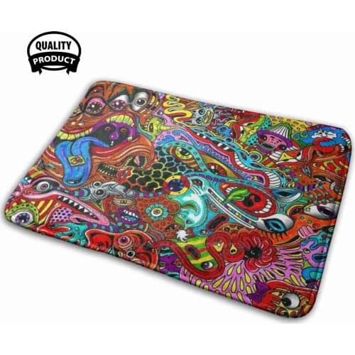 Psychedelic Abstract Mask 8 3D Soft Non-Slip Mat Rug Carpet Cushion Psychedelic Dmt Drug Acid Abstract