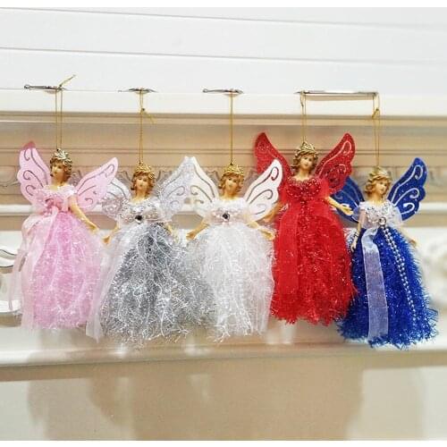 Christmas Hanging Dress Angel Doll Pendant Wedding Party Home Window Decoration Angel Pendant Xmas Tree Decoration Supplies