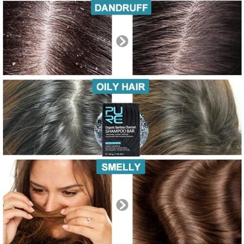 Gray White Hair Color Dye Treatment Bamboo Charcoal Clean Detox Soap Bar Black Hair Shampoo Shiny Hair & Scalp Treatment