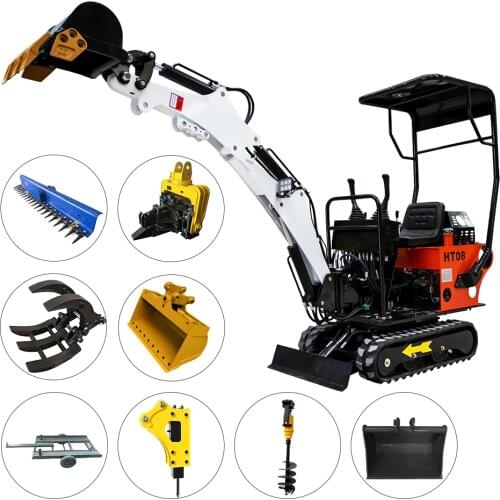 Shandong Jining HIGHTOP Mini Excavator 0.8Ton with bucket and roof free