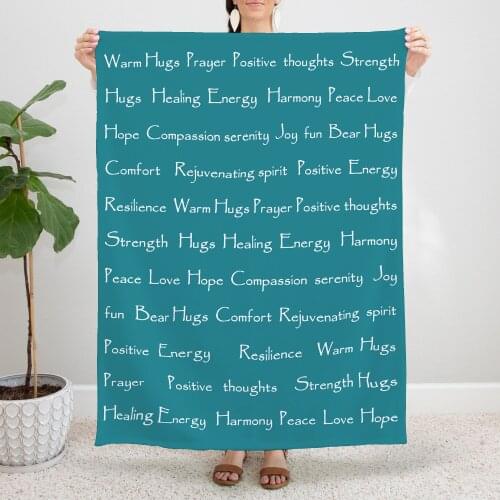 Healing Compassion Warm Hug Blanket Cancer Chemistry Survivor Car Fleece Positive Energy Support Warm Throw Blanket Bedspreads
