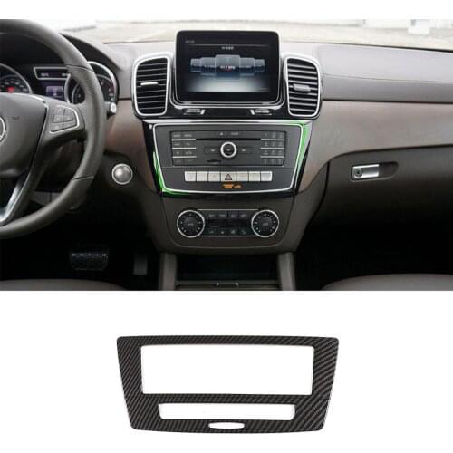 Carbon Fiber Style ABS Plastic Car Center Console Voice Mode Panel Trim for Mercedes Benz GLE GLS Class W166 2013-19 Accessories