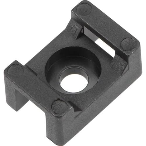 Uxcell 100pcs Cable Tie Base Saddle Type Mount Wire Holder Permanently Anchor To Wall Desk 15x10x7mm Black