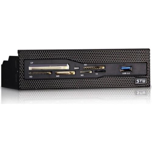 Sunshine-tipway STW 5.25" Internal Card Reader Media Multi-Function Dashboard PC Front Panel USB 3.0 Support CF XD MS M2 TF