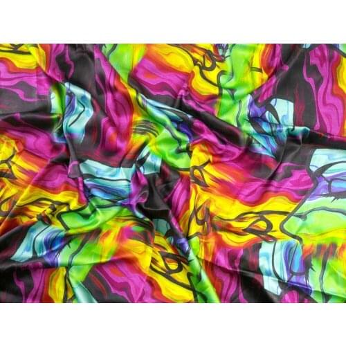 Telas Green plum Flowers Japan style dress print fabric Brand Stretch Satin Silk Fabric Cloth 97% Mulberry Silk Hot Sale tissu