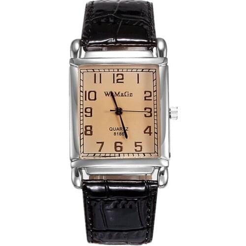 WOMAGE Watch Casual Women Watches Fashion Rectangle Watches Women Leather Quartz Wristwatch Womens Watches reloj mujer 2020