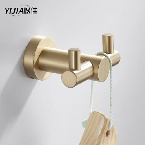 Golden Clothes hook up wall-mounted brass free punch toilet bathroom towel bath ball hook