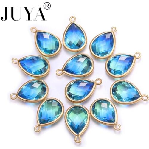1PCS Diy For Jewelry Shining Zircon Crystal Charm Pendants for Diy Earrings Findings Necklace Charms Accessories Materials