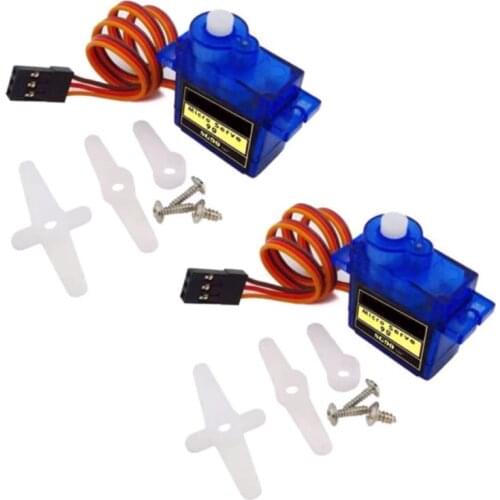 2Pcs SG90 9G Micro Servo Motors Replacement Motor Kit for RC Helicopter Car Boat Robot Arm Control with Cable