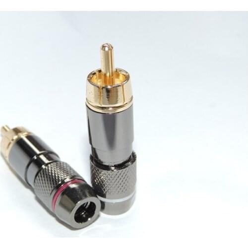 20 pcs Copper RCA Plug Gold Plated Audio Video Adapter Connector