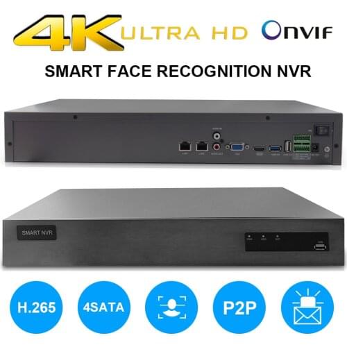 36CH 4K NVR with 4CH 1080P face recognition network recorder H.265 intelligent analysis onvif p2p external alarm two-way voice