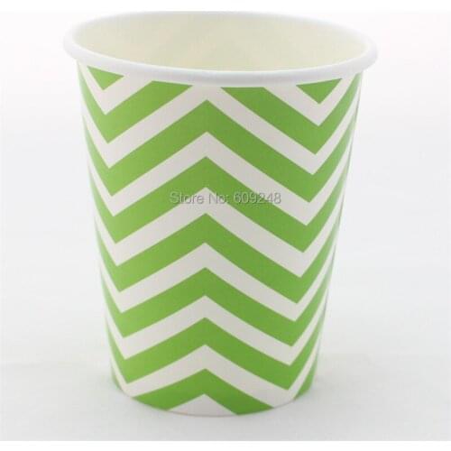60pcs 90Z Christmas Wedding Birthday Party Green Chevron Paper Cups Drinking Bulk,3 Days Delivery on Orders over $100