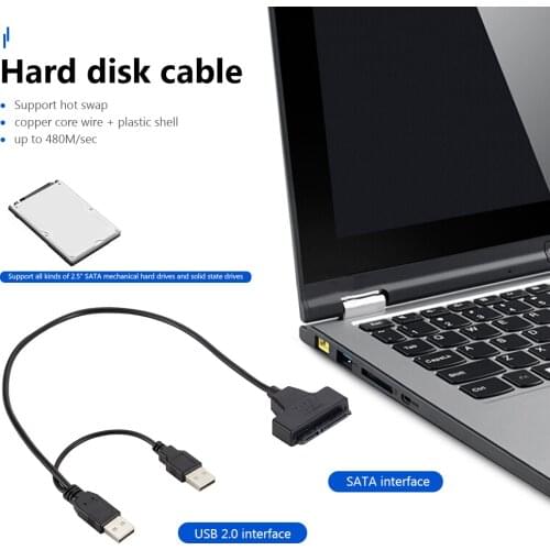 USB 2.0 To SATA Hard Driver Adapter Support 2.5 Inches External SSD HDD Hard Drive 22 Pin Cable Sata USB Adapter Cable