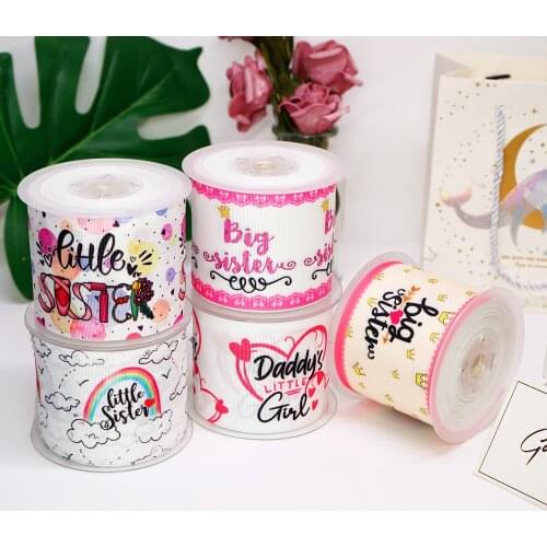 DIY Cartoon Sister Printed Grosgrain Ribbon For Craft Supplies Sewing Accessories 5 Yards. 44628