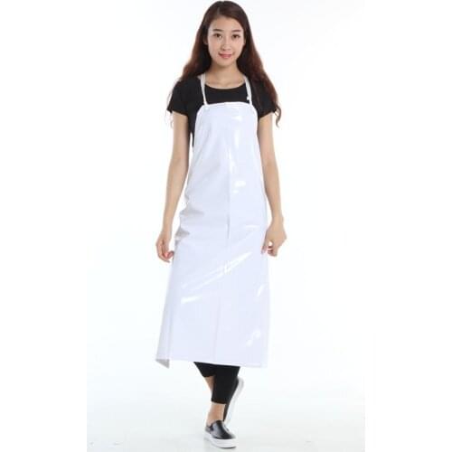 White Waterproof Apron Food Factory Kitchen Long Oil-proof Waist Canteen Waterproof Bib Rice Table Apron