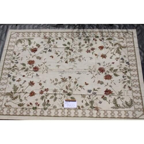 Free shipping 9'x12' French style Aubusson Carpet Handmade Rugs for home decoration