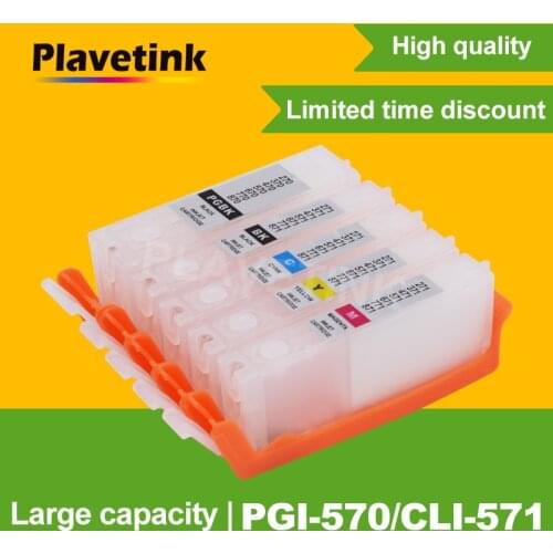 Plavetink Ink Cartridge For Canon PGI-570 CLI-571 XL Refill Cartridges For Canon PIXMA MG5750 MG5751 MG5752 - Silver Printer