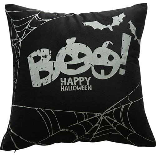 Black Halloween sofa cushion cover no inner night glitter luminous coating pumpkin pattern pillow cases for home decoration X49