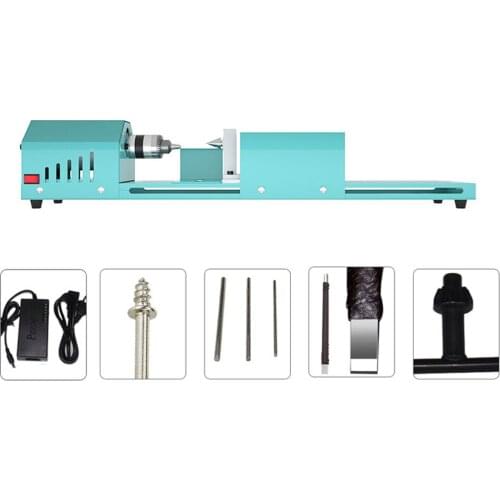 DC Small Size Home Household Wood Working Turning Lathe Multifunction Infinitely Variable Speed Cutting Grinding Drilling Tools
