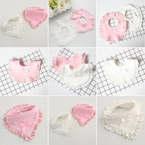 Baby Bibs Burp Absorbent Cloth Cotton Newborn Lace Bow Bandana Bib Toddle Girls Slabbetjes Cute Bib Baberos Infant Saliva Towels