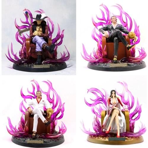 4 Styles ONE PIECE Action Figure Oka Shichibukai Throne Boa·Hancock Dracule Mihawk Sir Crocodile Model Toys