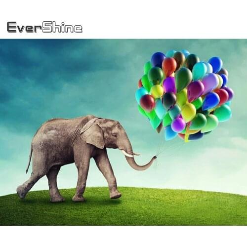 Evershine 5D DIY Diamond Embroidery Elephant Diamond Painting Animals New Arrival Mosaic Balloon Art Home Decor Gift