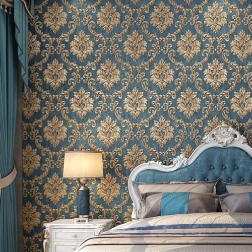 European embossed bedroom wallpaper room living room dining room TV background wall hotel hotel wallpaper non-woven fabric