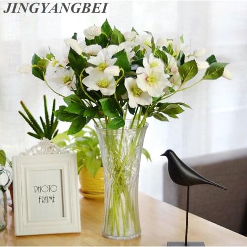 Simulation flower three head spring rain flower bouquet artifical flower home decoration fake wedding flower wholesale