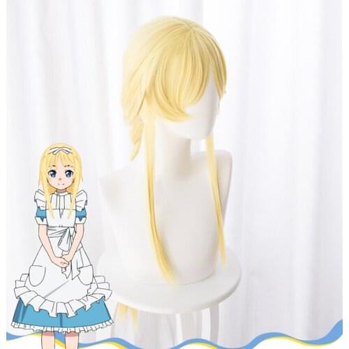 Anime Sword Art Online Alicization Alice Synthesis Thirty Cosplay 80cm Golden Braid Styled Synthetic Halloween Wigs + Wig Cap