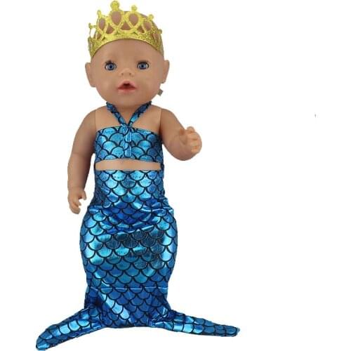 New Lovely Mermaid Suit Fit for 43cm Doll , Children best Birthday Gift(only sell clothes and An crown)
