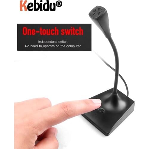 Kebidu Mini USB Laptop Microphone Adjustable Studio Speech Microphone Stand Mic With Holder for Desktop PC Windows Top Sales