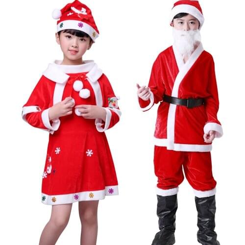 Newest Kid Boys Girls Christmas Santa Claus Cosplay Sets Outfit Costume For Xmas Baby Toddler Children