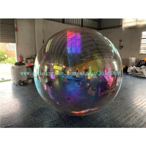 New giant PVC magic mirror ball, disco inflatable gold and silver reflective ball suitable for event decoration