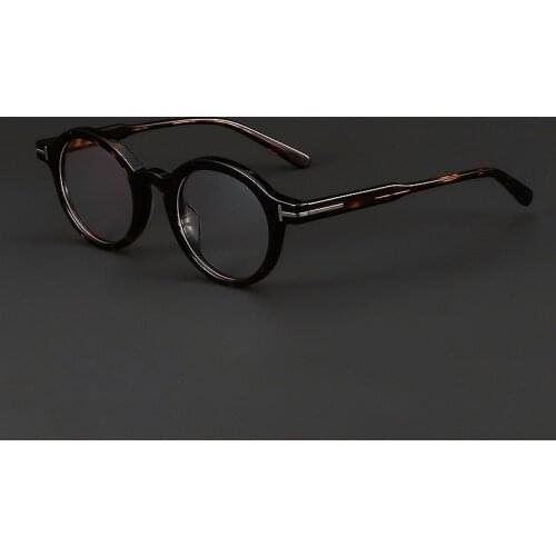Rockjoy Acetate Glasses Frames Male Round Eyeglasses Men Women Black Tortoise Brand Vintage Spectacles for Reading Optical Lens