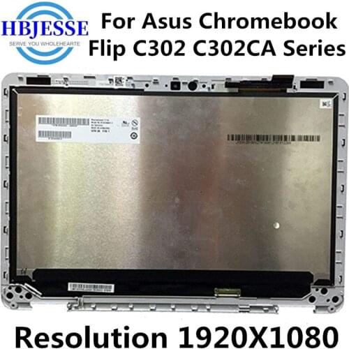 Original For Asus Chromebook Flip C302 C302CA Series 12.5" 1920X1080 FHD LED LCD Touch Screen Replacement Assembly with Frame