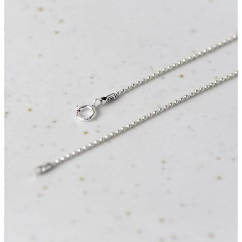 FNJ 1mm Ball Chain Necklaces 925 Silver 40cm to 50cm Original S925 Thai Silver Women Men Necklace