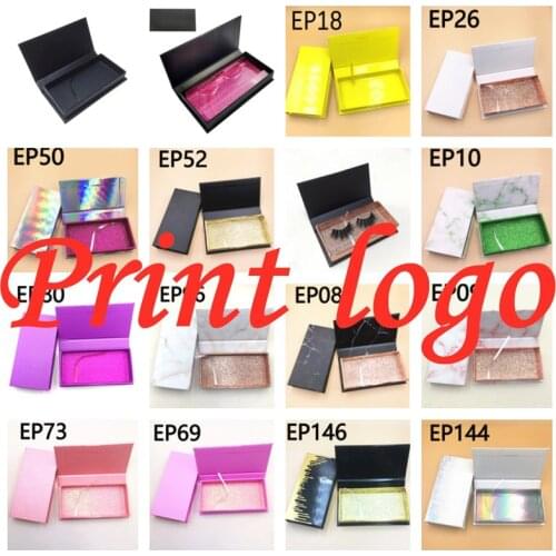 Print logo Wholesale Eyelash Packaging Box Color Lash Boxes Packaging Mink Eyelashes Package Storage Case Vendor white and black