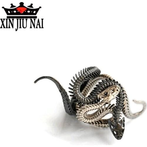 Retro Exaggerated Snake Ring Mens Fashion Steampunk Snake Open Adjustable Ring, Unisex Jewellery