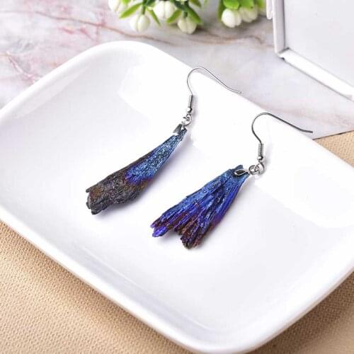 Natural Black tourmaline plated earrings Loveliness Reiki Healing Stone Increase charm Health Amulet for Girl Womans Charm Gifts