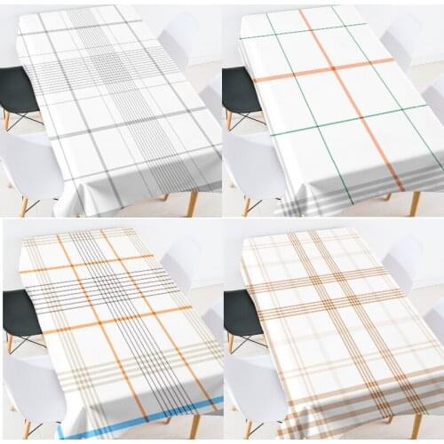 Geometric striped lattice table cloth waterproof table cover cloth dinning table decoration white tablecloth party decoration