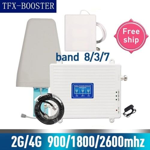 TFX-BOOSTER 900/1800/2600Mhz 2G 3G 4G Mobile Phone Repeater 4G 2600Mhz Cellular Signal Booster Amplifier 70db Gain 15m cable