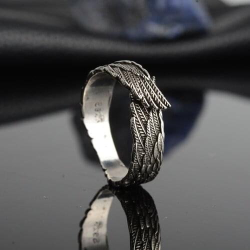 Tibetan Silver Exquisite Fashion Original Design " Angel " Wings Ring For Men And Women Creative Gifts